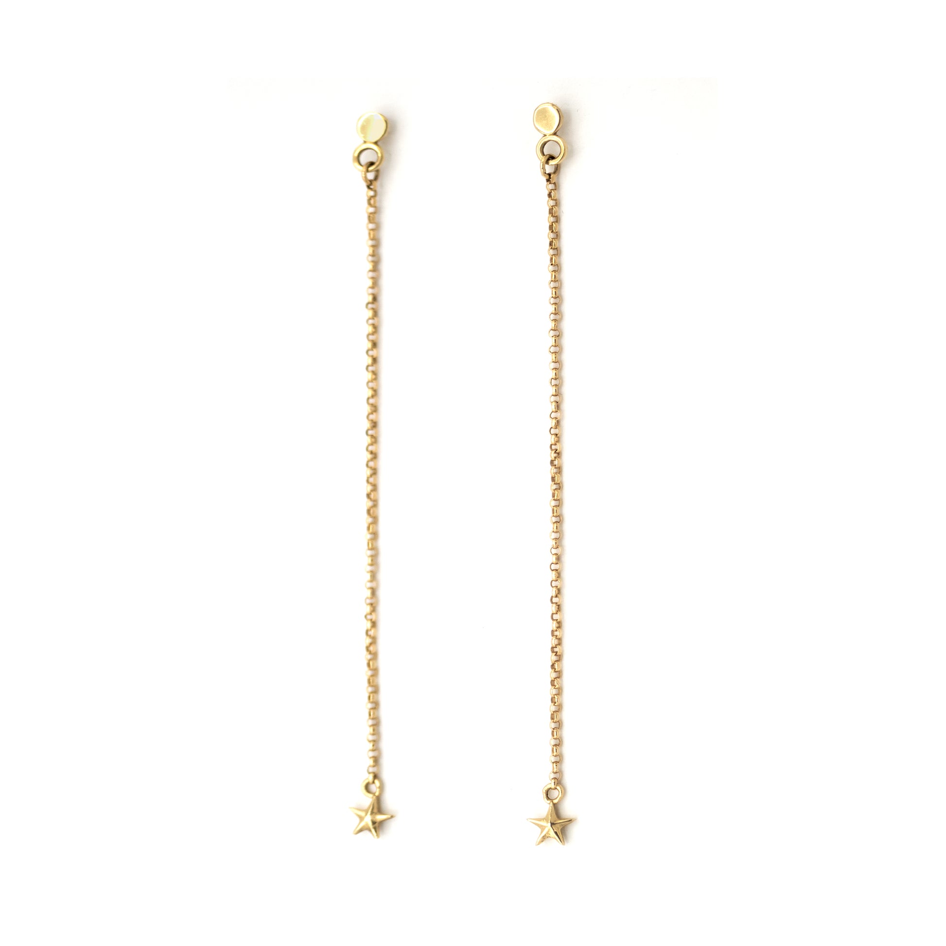 Dangling gold stars earrings