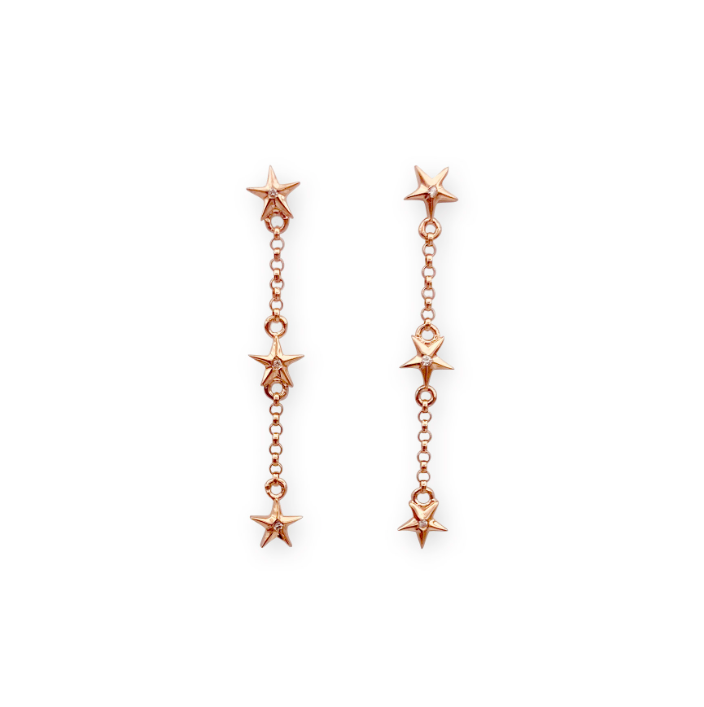 Falling Stars Triple Star Earrings