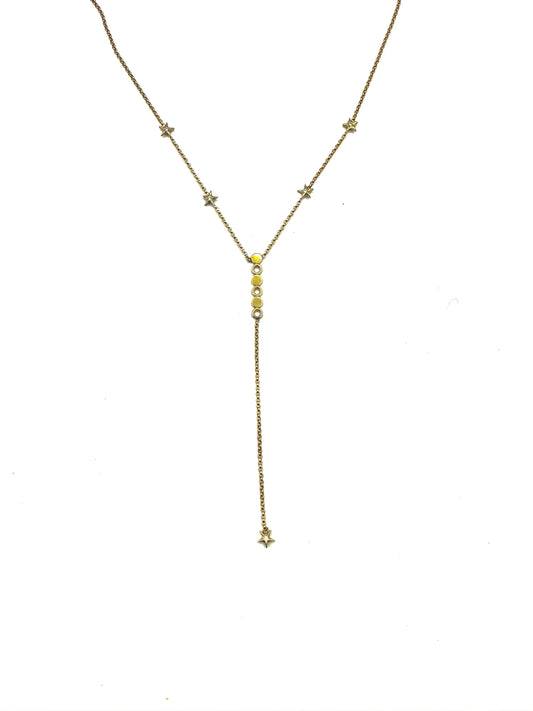 falling stars 14k gold necklace